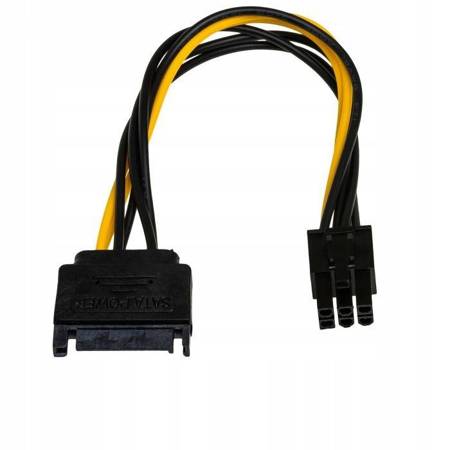 Adapter z kablem SATA (m) / PCI-E 6 pin (f) 15cm